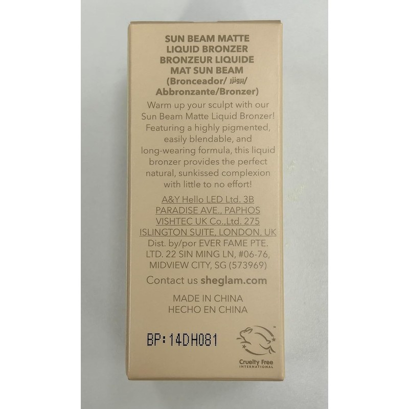 Sheglam - Bronceador Liquid Contour Sun Sculpt, 1 unidad, 20