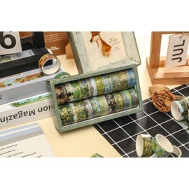 Songdao Washi Tape Impressionist 20-Roll Set | Gold Foil Oil Painting Style Masking Tape, Van Gogh & Monet Famous Art Series / Ideal for Notebooks, Scrapbooking, DIY, Gift Wrapping | 0.6 inches x 2