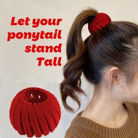 Pinzas para el pelo con diseño de nido de pájaros, paquete de 3 soportes extensibles para coleta para mujeres, pinzas para el pelo de terciopelo para plantas, accesorios para el cabello