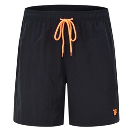 Rdruko Men's Swim Trunks Quick Dry Beach Board Shorts with Liner(Black, CA XXL)