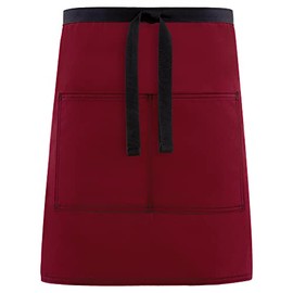 Fame CME28 Everyday Half Bistro Apron - Burgundy (WFA83507BU)