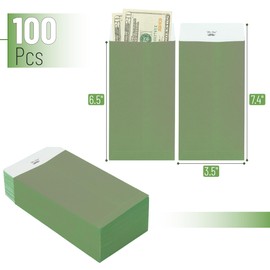 Mr. Pen- Money Envelopes for Cash, 100 Pack, 6.5" x 3.5", Misty Sage Craft Paper, Cash Envelopes for Money Saving Challenge Bulk