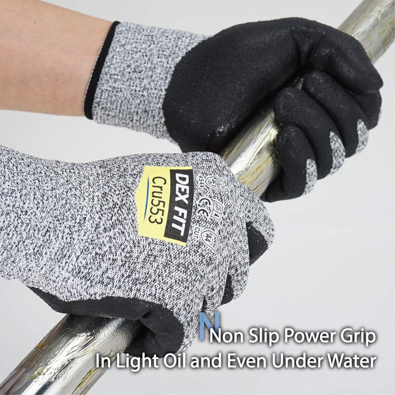 DEX FIT Level 5 Cut Resistant Gloves Cru553, 3D Comfort