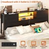 Homieasy Headboard for King Size Bed with Storage, Sturdy Bookcase