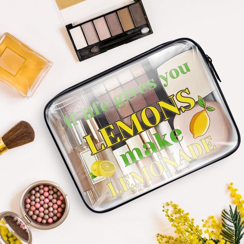 Lemon Travel Makeup Bag Inspirational Gift for Women Girls Lemon