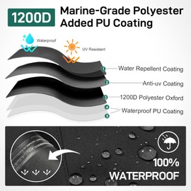 Caminor Boat Console Cover - 1200D Waterproof, Windproof Elastic Strap, Heavy Duty Marine Grade Polyester, Black, 44" L x 34" W x 60" H