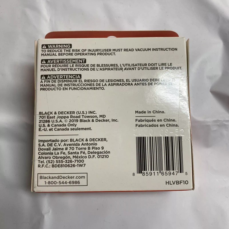 BLACK+DECKER Dustbuster REPLACEMENT FILTER HLVBF10 Vacuum Ser. HLVB315JCZ01
