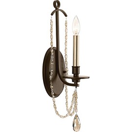 Progress Lighting P710003-020 Allaire One-Light Wall Sconce, Antique Nickel