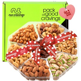 Get Well Soon Nut Gift Basket, (Large Tray 7 Mix) - Thanksgiving, Christmas, Xmas Food Arrangement Platter, Variety Care Package, Birthday Party, Healthy Kosher Snack Tray for Women, Men, Adults