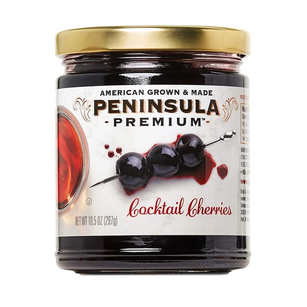 Peninsula Premium Cocktail Cherries | Award Winning | For Cocktails and Desserts | American Grown and Made (10.5 oz)