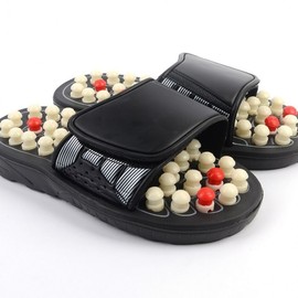 Rotating cushion acupressure massage slippers sole stimulation twist health shoes foot massage