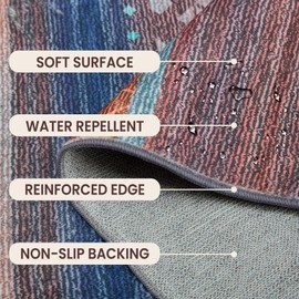 BESTSWEETIE 9x12 Area Rugs for Living Room Washable Moroccan Farmhouse Neutral Geometric Low Pile Non-Slip Soft Print Pattern Rug for Bedroom Kitchen Dining Room Entryway Colourful Brown