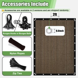 BELLE DURA BELLE DURA 90% Outdoor Sun Shade Cloth, 6'×10' Pergola Shade Cover with Grommets, Privacy Screen Sunshades for Patio Garden Backyard Plant, Mocha