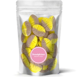 Bubs Swedish Candy – Banana Toffee Sweet Ovals | Vegan, Gluten-Free & Gelatin-Free Scandinavian Treats | Soft & Chewy Candy Imported from Sweden (1 LB)
