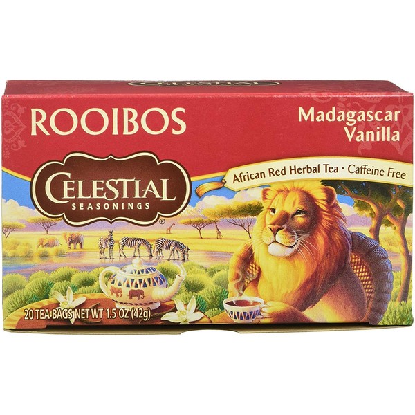 Celestial Seasonings Tea Red Rooibos Madagascar Vanilla (Pack of 3)
