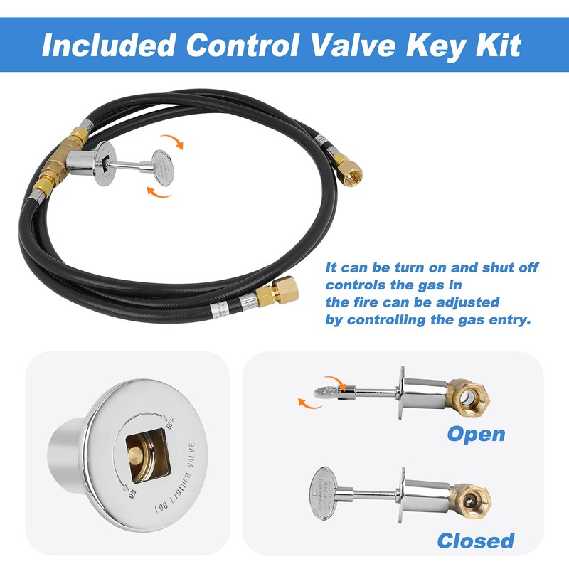 Skyflame Natural Gas Connection Hose, Complete NG Fire Pit Installation
