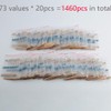 DIYmalls 1460pcs/set 1/4W Metal Film Resistor Assortment Kit 1% Precision