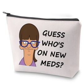 Bob's Gayle Guess Cosmetic Bag Guess Who's On New Meds Zipper Makeup Bag Gayle of Burgers Toiletry Bag, Guess Meds, No