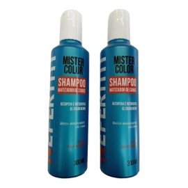 2 Piezas Shampoo Matizador De Canas Nefertiti 300 Ml