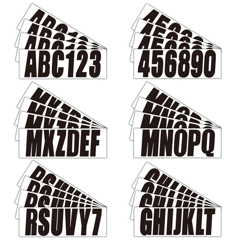 QuickMarine 4 Sets 3" Marine Alpha-Numeric Registration Numbers and Letters
