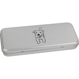 Azeeda 'Jack Russell with Tennis Ball' Metal Hinged Stationery Tin/Storage Box (TT00280483)