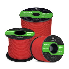 Abma Cord Paracord 2 mm 30 m 100% Nylon Rope Type I Cord with 1 Core All-purpose Rope - Max. 45 kg (100 lbs) - Red