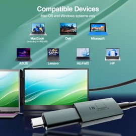 Teamgee USB Data to Video Conversion Hub, HD Video Transfer Cable for Laptops with One Or No HDMI Port, Supports M1/M2/M3 MacBook Air/Pro and Windows-based Devices, Driver Installation Required