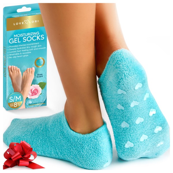 Moisturizing Socks & Gel Socks for Dry Cracked Feet - Foot Care Heel Socks for Dry Cracked Feet - Cracked Heel Repair Treatment – Healthy Feet – Stocking Stuffers for Women (Fits up to Women Size 8.5)