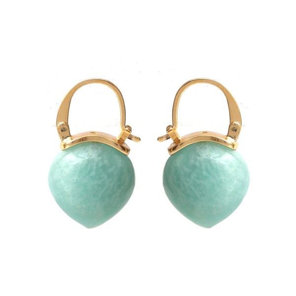 Gempires Amazonite Hoop Earrings for Women, Dangling, Drop Earrings, Trendy,
