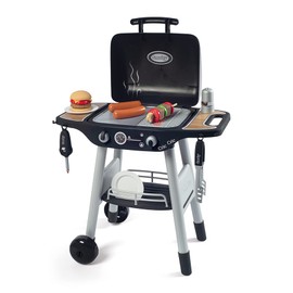 Smoby: BBQ Plancha Grill - Black, 18-Piece Accessory Playset - Realistic Cooking, Turn The Button & See Flames Appear, 19.69x14.57x28.43, Kids Age 3+