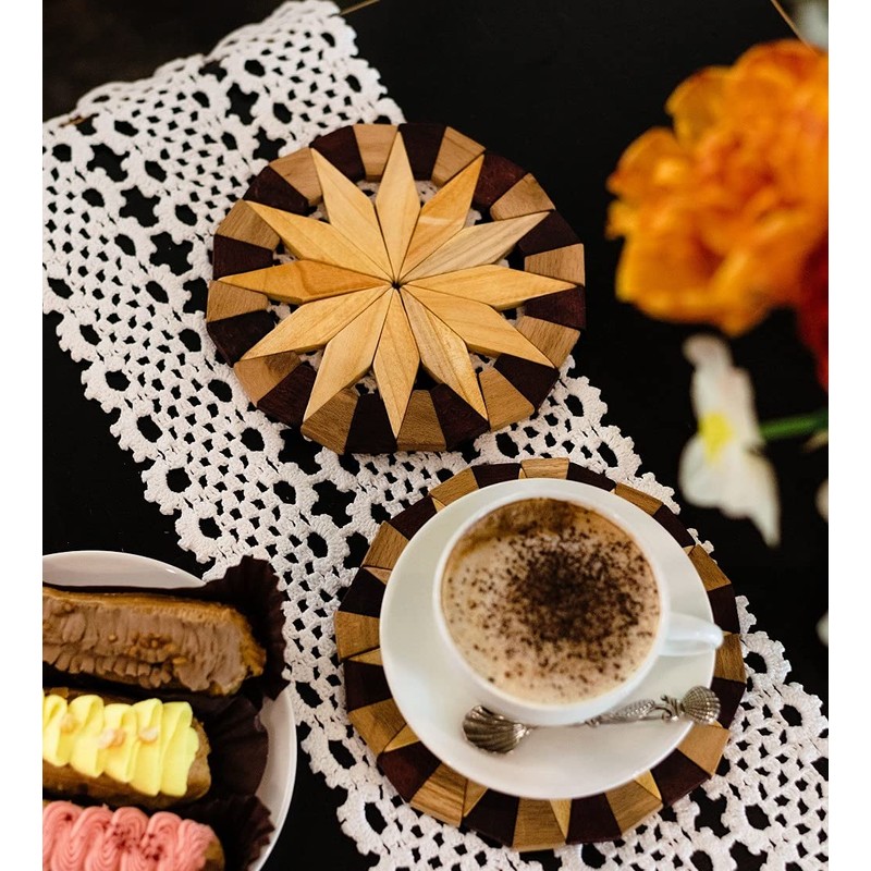 ECOSALL Natural Wood Trivets for Hot Dishes, Table and Kitchen
