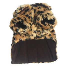 WENFVVIN Dog Pet Leopard Faux Fur Button Design Luxury Warm Sweater Coat for Chihuahua Yorkie Teddy (XS)
