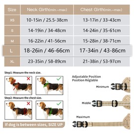 HEELE Dog Harness, Dog Harness, Large Dogs, Anti-Pull Dog Harness, Camouflage, Reflective Chest Harness, Soft Padded, Breathable, Camouflage Brown, L