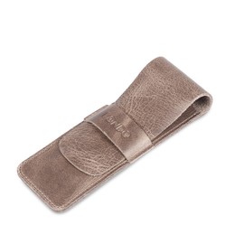 Londo Genuine Leather Pen and Pencil Case with Tuck in Flap, Stationery Bag
