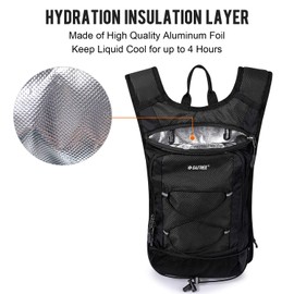 G4Free Insulated Hydration Backpack Pack with 2L BPA Free Bladder for Outdoor Running Hiking Cycling Camping(Black)