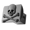100% Metal Skull Crossbones 3D Black Emblem Trailer Metal Hitch