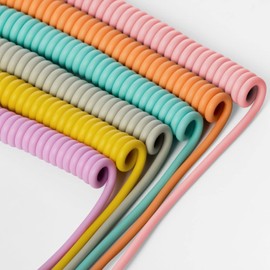 MyVolts Candycord OP-1 / OP-Z Special audio cable, straight mini jack to angled mini jack, curly 65cm to 90cm, Pineapple Yellow colour