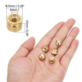 PATIKIL M4x10x10mm Cap Nut, 15 Pack Acorn Nut Screw Knob Cap Insert Bolt Cover Female Thread Knurled Decorative Hardware Fittings Lamp Light Fixtures