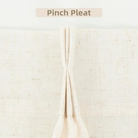 DriftAway Pinch Pleat Valance for Kitchen Window Linen Textured Valance for Living Room Farmhouse Linen Curtain Valance Window Treatment Back Tabs 50 Inches by 16 Inches Light Linen