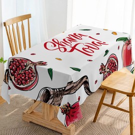 Hafangry Shana Tova Tablecloth Rosh Hashanah Jewish New Year Holiday Party Decor High Holy Day Decorations Kitchen Dinning Room Home Table Cover