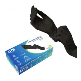 DTS PROTECT Nitrile Gloves - Disposable Gloves Box of 100 - Black Gloves - Free from Latex Gloves - PPE Gloves, Sterile Gloves, Medical Gloves and Surgical Gloves (Medium)
