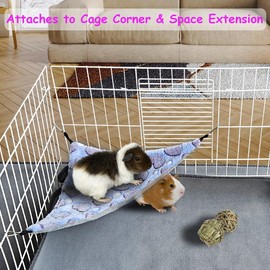 GOMIBABY Pack of 2 Hanging Corner Hammock with Hooks for Ferrets, Rats, Guinea Pigs, Chinchillas, Hamsters, Hedgehogs, and Other Small Animals.