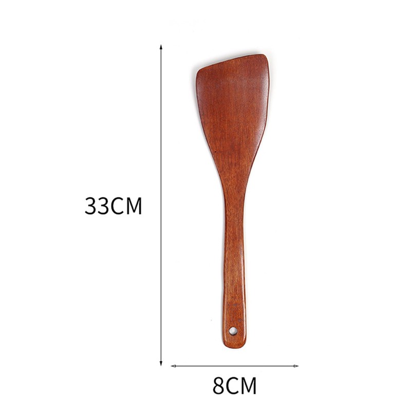 33 cm Wooden Spatula for Cooking, Long Handle, Pack of