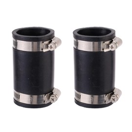 2pcs Flexible PVC Coupling for 1-1/4" Nominal Pipe, 1.61" ID Rubber Condensate Pipe Coupling Replacement with Stainless Steel Hose Clamp for Drain House Repair & Upgrade