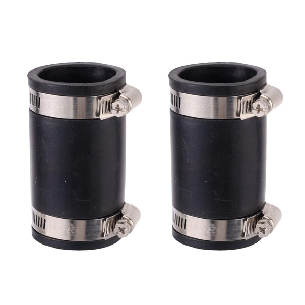 2pcs Flexible PVC Coupling for 1-1/4" Nominal Pipe, 1.61" ID