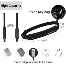 Slim Running Belt Fanny Pack for Men Women, Phone Holder for Running Water Resiatant Adjustable Waist Reflective Running Accessories for Sport, Money Belt Keys Belt (Pink)