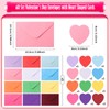 MixTeach 60 Set Valentine's Day Cards with Envelopes Heart Shaped