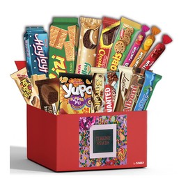 Troy International Snack Box, Foreign and Exotic Snacks Included European Chocolates, Candy, Cookies, Snacks Variety Pack for Adults and Kids, Turkish Snacks Box, Foreign Candy Gift Box, Healthy Snacks Box from Around the World. 1.7 Lb.