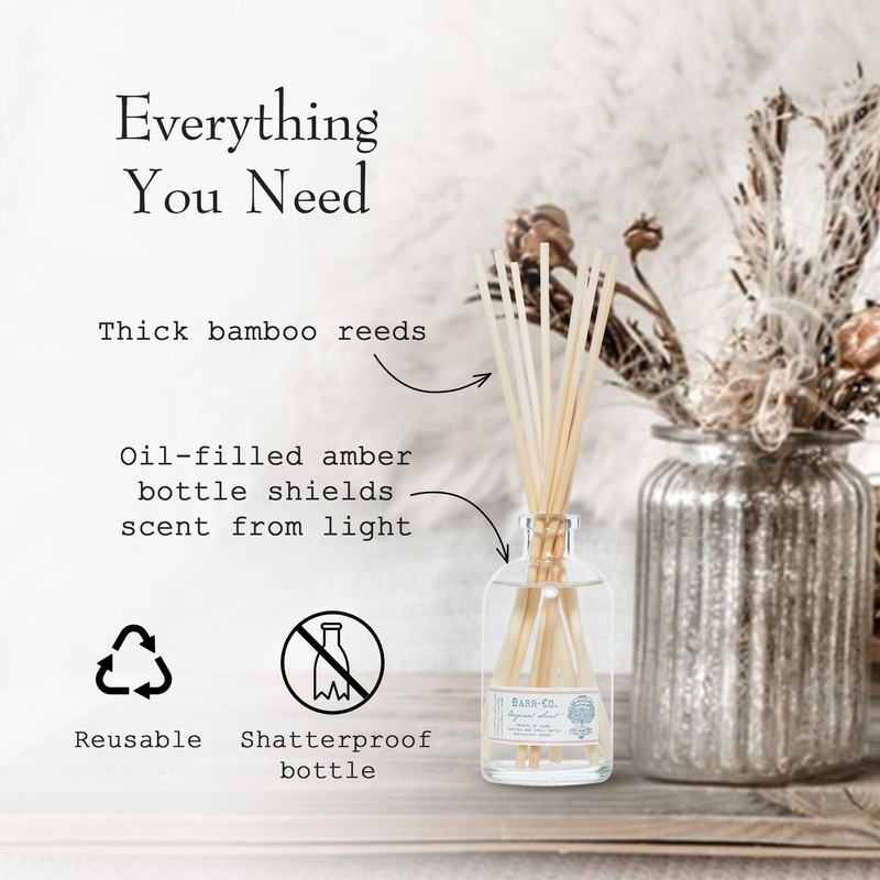 Barr-Co. Original Scent Reed Diffuser Kit, Tranquil Milky Scent with