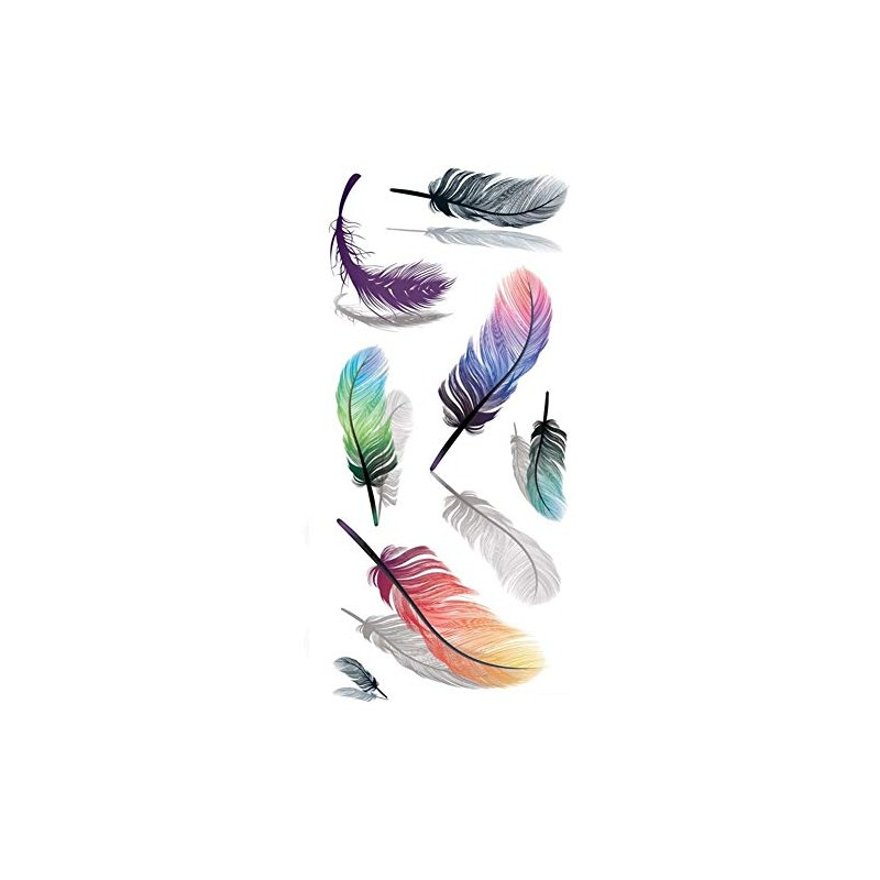 EROSPA® Tattoo Sheet / Sticker Temporary - 3D Feathers /